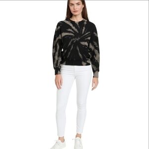 PHILANTHROPY Black and Cream Tie-Dye Sweatshirt. Size XS.